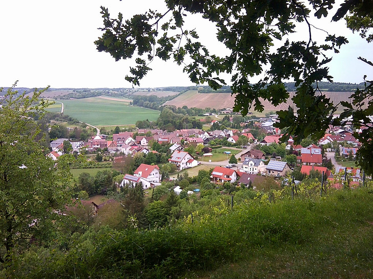placer, paysage, village, maisons, Scenic, Allemagne, vue