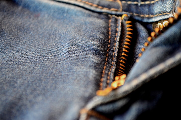 zip, lynlås, flyve, jeans, blå, Pocket, mode