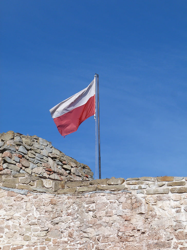 флаг, Полша, полски флаг, патриотизъм, родина, мачта