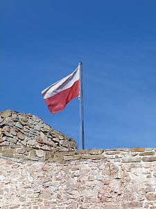 flagg, Polen, polsk flagg, patriotisme, hjemland, masten