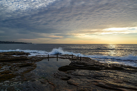 Coogee, Ocean, Shore, kusten, Sydney, Australien, Rocks