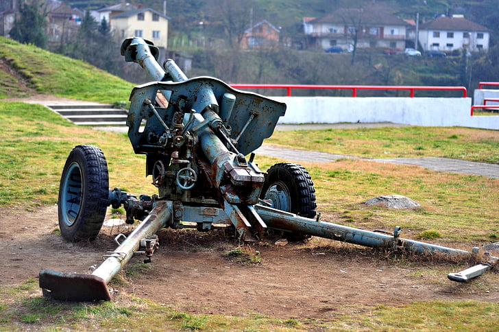 Bosnien-Hercegovina, Bosnien, Hercegovina, Jablanica, museet, Cannon, andra världskriget