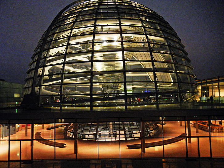 Berlin, Bundestag, Reichstag, glaskupol, Museum-ön, Spree, huvudstad