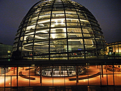 Berlín, Bundestag, Říšský sněm, skleněná kopule, Muzejní ostrov, Spree, hlavní město