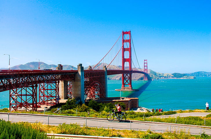 Golden gate, brug, SF, Californië, Landmark, stad, schorsing