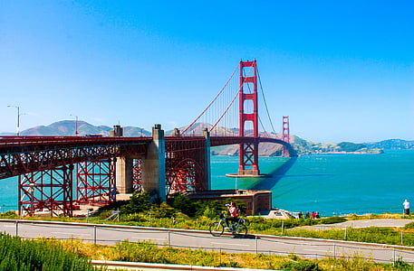 den gylne porten, Bridge, SF, California, landemerke, byen, suspensjon