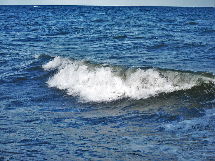 baltiska våg, huvud, havet, blå, vatten, våg, Surf
