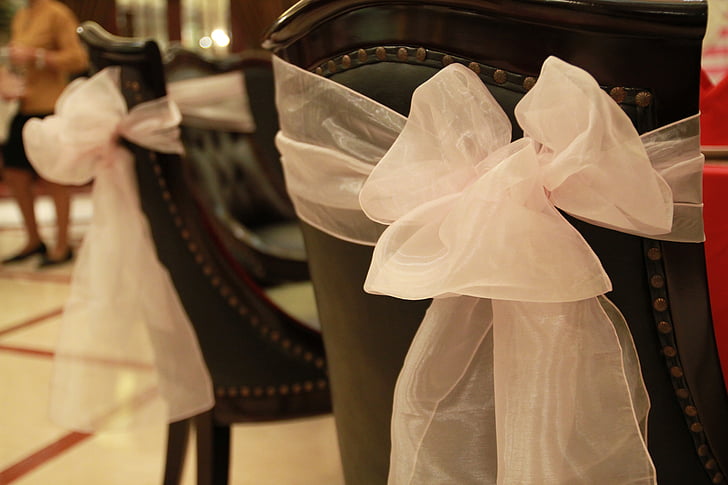 decoration, chair, wedding, dining, ribbon, pink ribbons, decor
