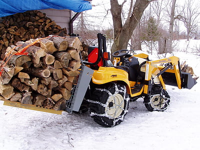 дърва за огрев, трактор, теглене дърво, гориво, енергия