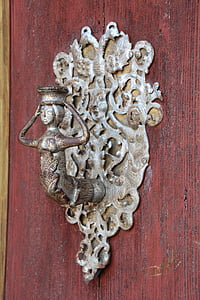 deurklink, oude, kerk, Dinosaur, deurknop