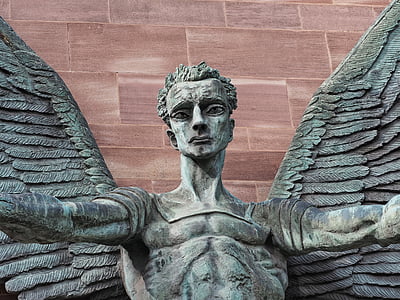 Saint, Michael, ange, sculpture, Archange, victoire, Epstein