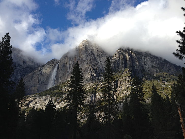 ζωή, ομορφιά, σκηνή, Yosemite, Καλιφόρνια, ουρανός, ομίχλη