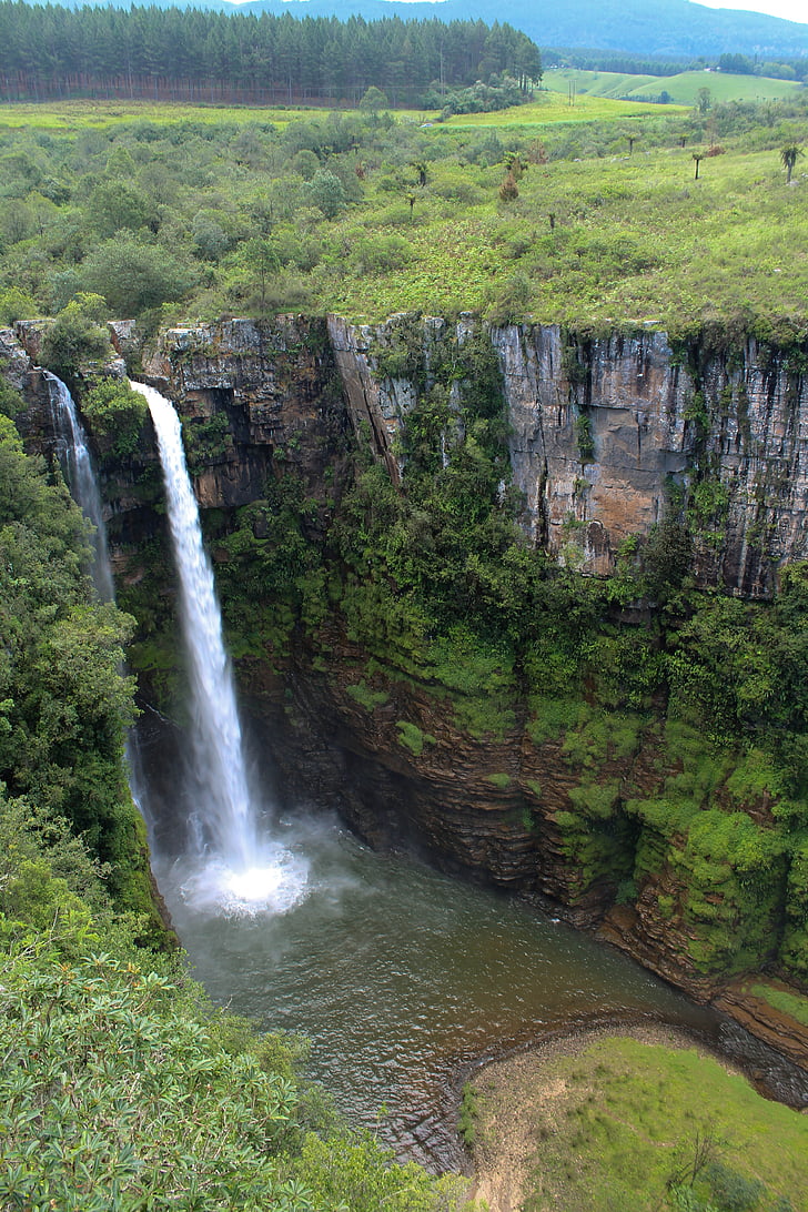 waterfall, mac mac falls, south africa, water, scenery, green, falls