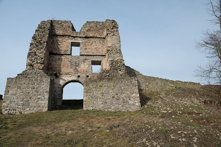 basket case, gateway, desolate castle, slovakia, nature, the middle ages, the sky