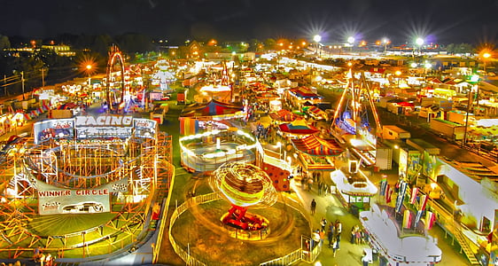 aktivitet, fornøyelsespark, høst, stor, karneval, sirkel, underholdning