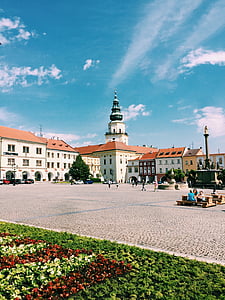 Kromeriz, Tcheco, Praça, Igreja, arquitetura, Morávia, República