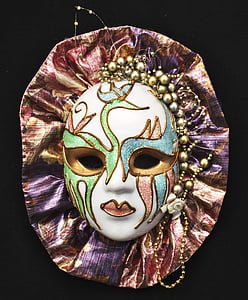 maska, porcelán, Žena, maska - převlek, Benátky - Itálie, lidská tvář, Karneval