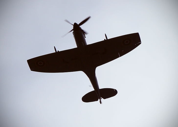 Spitfire, plano, sistema de pesos americano, combatiente de la, avión, guerra, aire