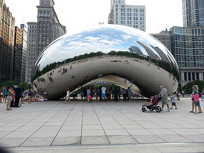 Chicago bönan, Chicago, Illinois, Downtown, arkitektur, modern konst, reflexionen
