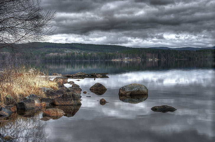 Falun, sundborn, ežeras, kraštovaizdžio, Gamta, vandens, lauko