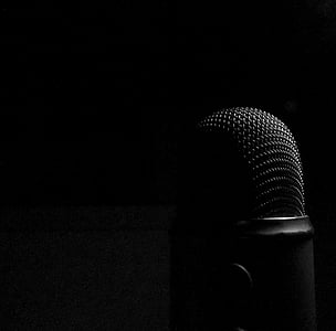 mikrofon, karanlık, ses, mikro, kayıt, ses, ses kayıt