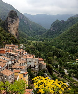 Orsomarso, Calabria, falu, Pollino, Pollino Nemzeti park, erdő, fák