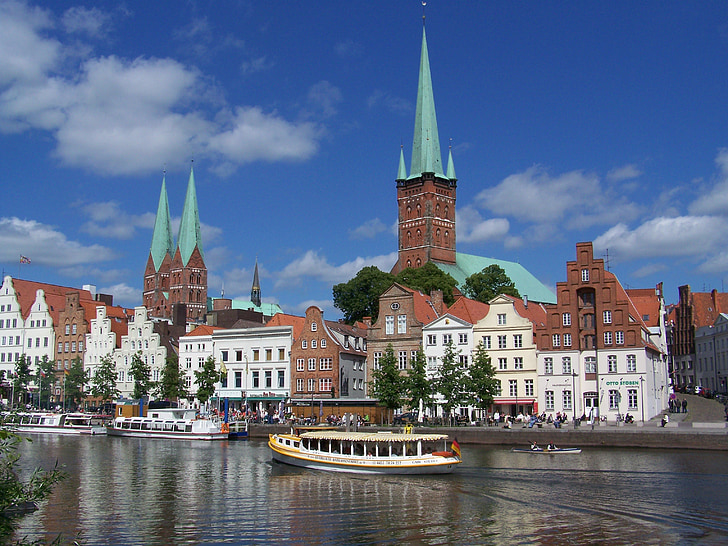 Lübeck, topline, svjetske baštine, Stari grad, arhitektura, Europe, Gradski pejzaž