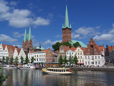 Lübeck, marzipan kota, warisan dunia, kota tua, arsitektur, Eropa, pemandangan kota