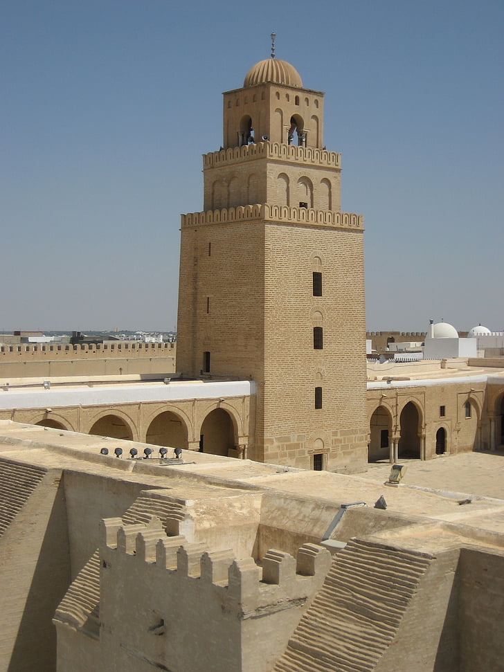 stora moskén i kairouan, moskén av uqba, Tunisien, UNESCO, arkitektur, islam, Arabia