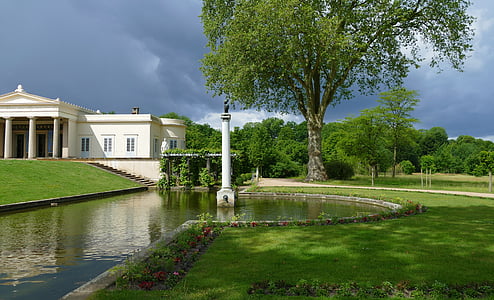 Park, landschap, natuur, Potsdam, Park sanssouci, water, gebouw