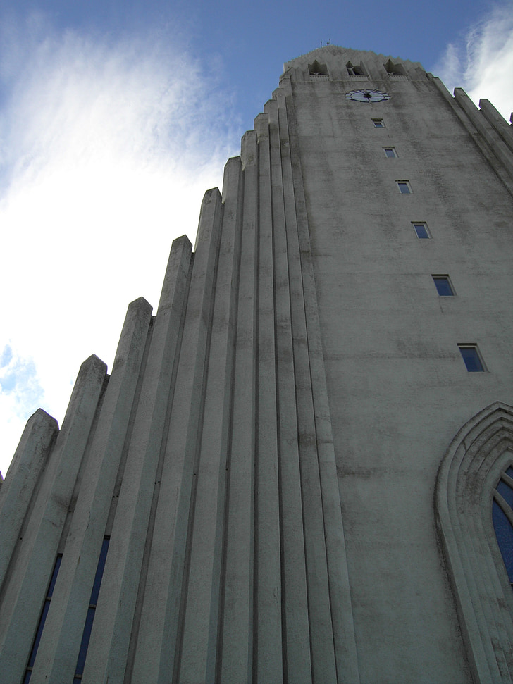 Iceland, Nhà thờ, góc thấp bị bắn, Reykjavik, Nhà thờ