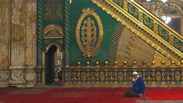mešita, Muhammad ali, Modli se, Paša, Káhira, Egypt, orientační bod