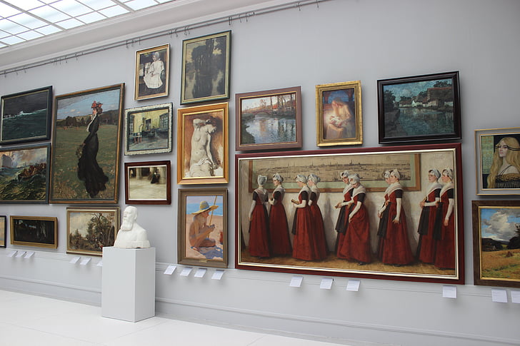 Malerei, Bildergalerie, Kunstwerke, Aufhängen von Bildern, «Künstler Maler, Nationale Galerie der Kunst, Rogalin