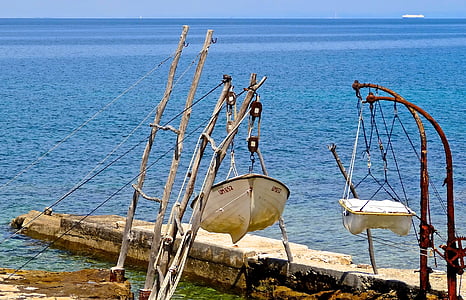 zee, Adriatische Zee, Kroatië, deel, blauw, boot, poort