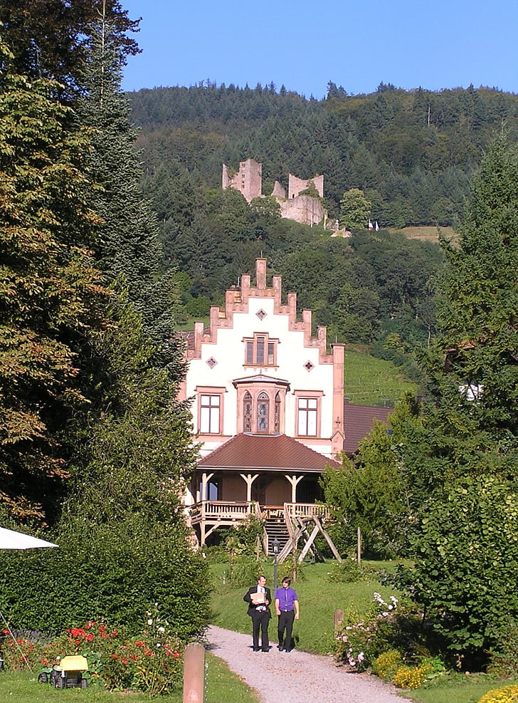 Kasteel gaisbach, Schlossgarten, Schauenburg, Oberkirch, Ortenaukreis, Zwarte Woud