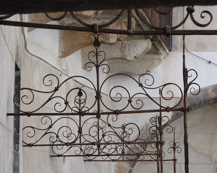 railing, wrought iron, curlicue, jewellery, metal, balcony, historically