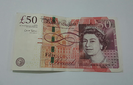 funtów, Sterling, 50, Waluta, Brytyjskie, pieniądze, Anglia