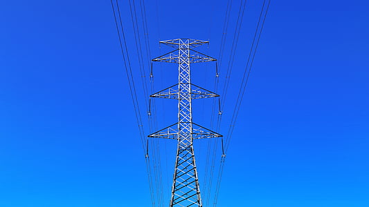電力線, 電柱, 鋼構造物, 電気の送電線, 電力線