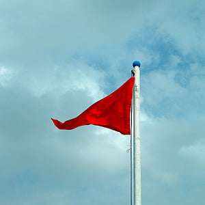 Bandera, perill, vermell, informe, color, colors, cel
