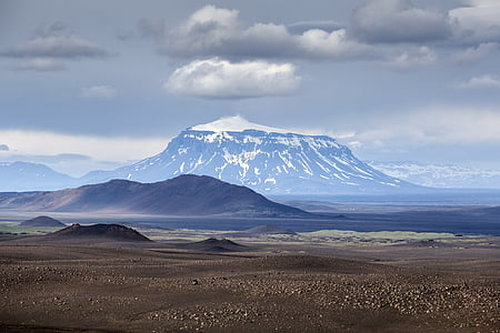 Исландия, Гора, Вулкан, пейзаж, Природа, пейзаж, снег