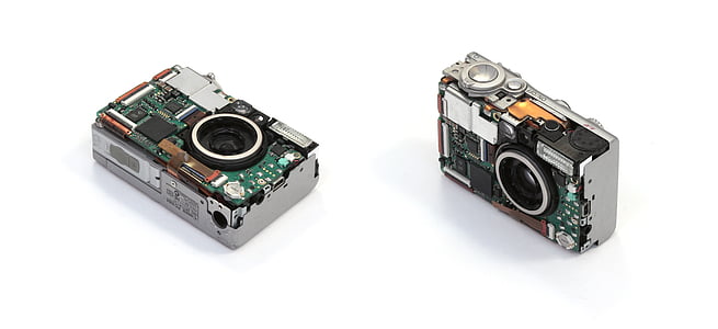 Canon ixus500, Digital, appareil photo, démonté, au sein de, puce