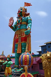 雕像, 寺, 哈努曼, 猴神, panchamukhi 哈努曼, 神话, 印度教