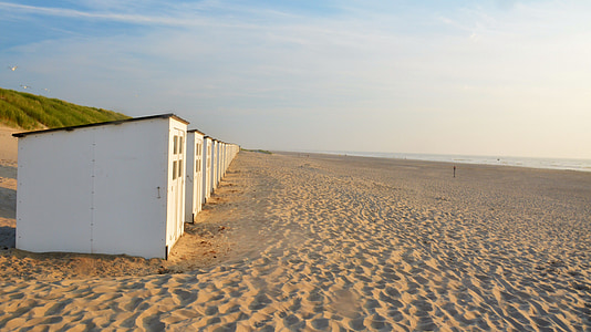 beach, beach hut, sand