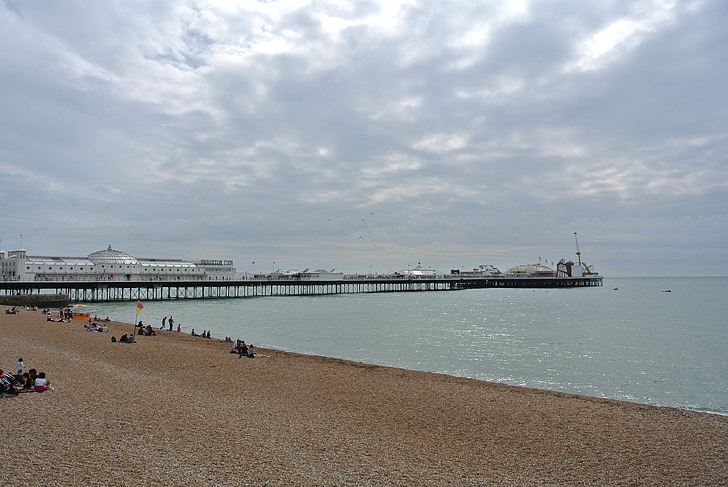 Brighton pier, England, stranden, fornøyelsespark, strand, kysten, seaside