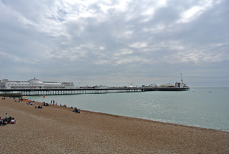 Brighton pier, Anglie, pláž, zábavní, oblázková pláž, pobřeží, mořské pobřeží
