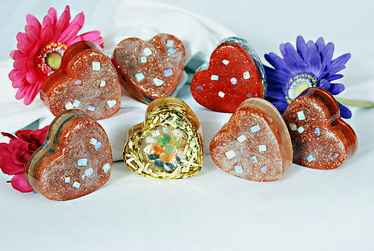 Margarida, pedra, cors, decoració, flors, gemmes, pedres precioses