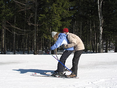 slēpes, ziemas, sniega, jautri, sal, ārpus telpām, Sports