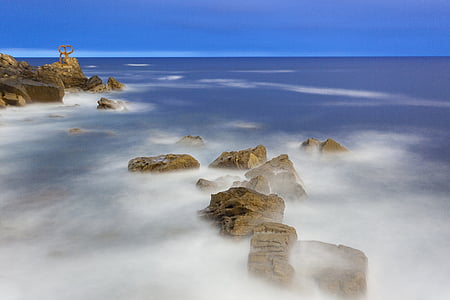oceà, Espanya, Costa, riba, roques, velocitat d'obturació, lent