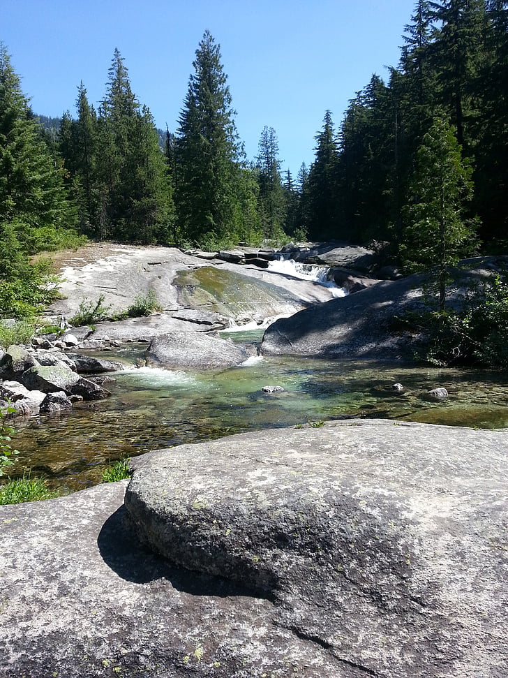 čistá voda, potok, kameň, jar, Cascade, vonku, pokojný