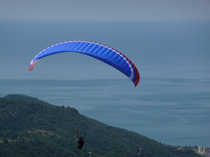 paragliding, gulf, silhouette